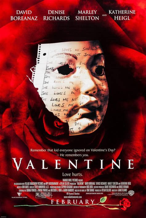 After finding out tom has only months to live he sets out to make sure that his wife and 8 year old daughter are taken care of after he is gone. IMP Awards Winner for Best Poster of 2001: Valentine