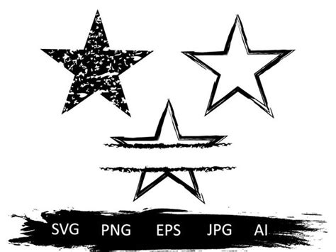 Distressed Star Svg Monogram Frame Svg Grunge Star Svg Etsy