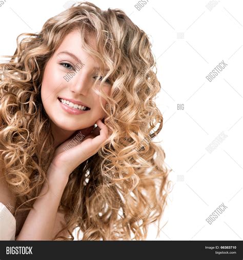 Beauty Girl Blonde Curly Hair Image Photo Bigstock