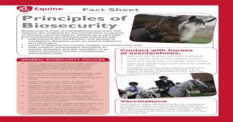 Fact Sheet Chokeprinciples Of Biosecurityof Disease Causing Agents