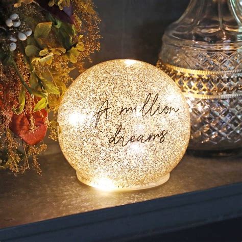 Personalised Medium Led Gold Glitter Light Globe By Lisa Angel In 2022