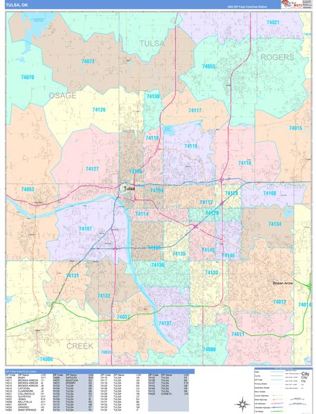 Tulsa Oklahoma Zip Code Maps Color Cast