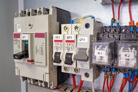 Power Circuit Breaker Modular Switches And Relays In The Electrical