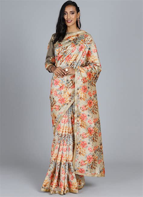 Shop Bollywood Vogue Customised Digital Print Saree Made To Measure