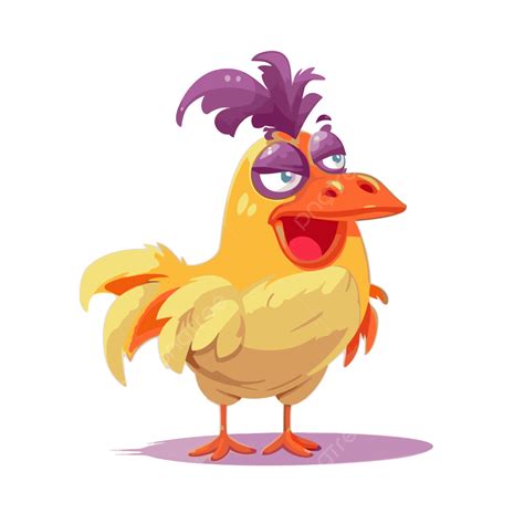 Funny Chicken Clipart Cartoon Character Vector Illustration Funny