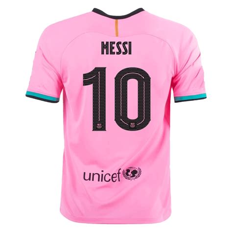 Gogoalshop 2021 Barcelona Third Away Ucl Lionel Messi 10 Pink