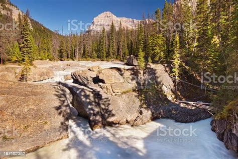 Natural Bridge In Kicking Horse River Yoho National Park Canada Stock