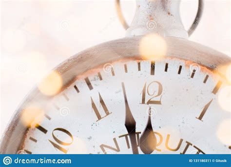 Vintage Alarm Clock Is Showing Midnight It Is Twelve O Clock C Stock