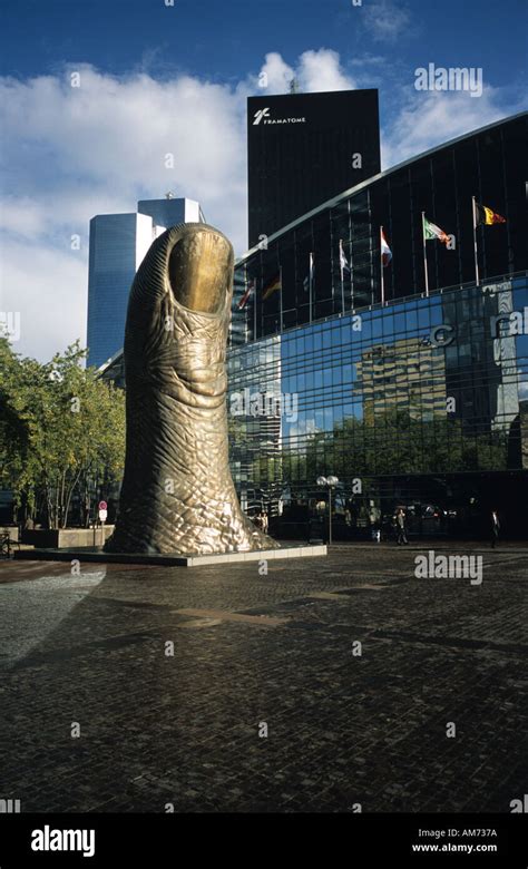 Sculpture Le Pouce The Thumb By Cesar At La Defense Paris France Stock