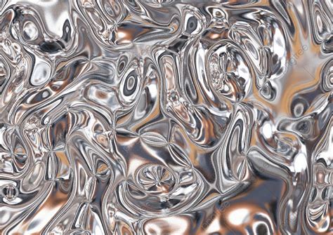 Metallic Shiny Abstract Flowing Liquid Background Luster Metal
