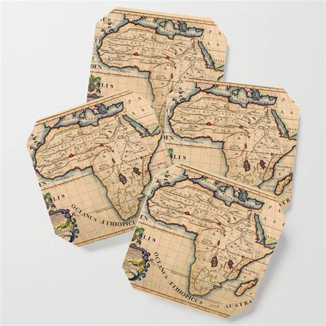 Map Of Africa 1700 Coaster By Vintage Maps And Prints Society6