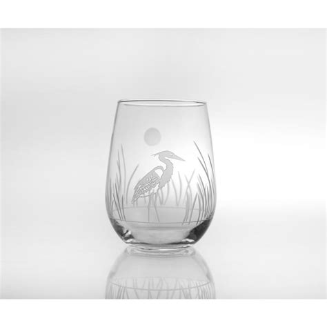 Rolf Glass Heron 17 Oz Stemless Wine Glass Set Of 4 219332 S 4 The Home Depot
