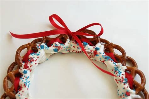 Bake 3 to 5 minutes or until rolo® caramel piece begins to soften, but not melt. making pretzel wreath 5