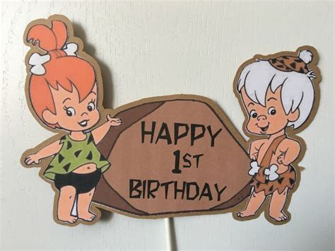 Pebbles Flintstone And Bam Bam Rubble Centerpiece Cake Topper Cartoon