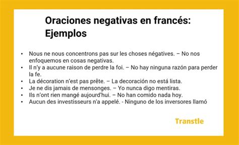 Oraciones Negativas en Francés Estructura y Ejemplos Transtle