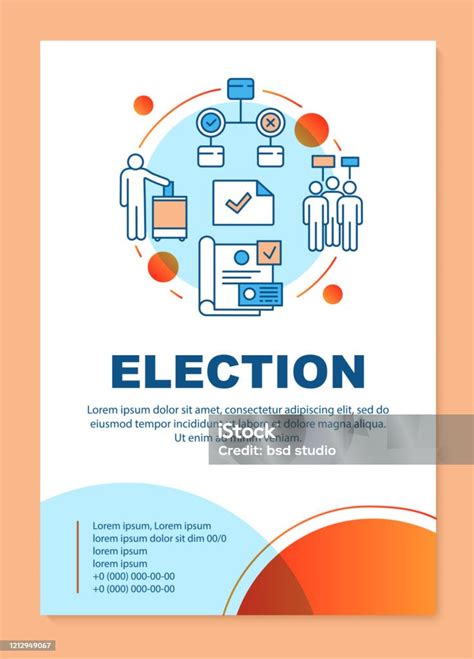 Tata Letak Templat Brosur Pemilu Mengadakan Pemungutan Suara Parlemen Flyer Buklet Desain Cetak