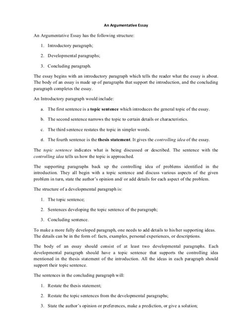Argumentative Essay Template For College Hq Printable Documents