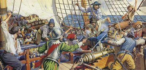 Pirates Photograph Pirates Attacking A Spanish Galleon Colour Litho By Mike White Pirates