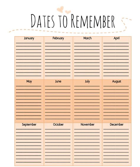 Dates To Remember Free Printable Moming About Happy Planner Free