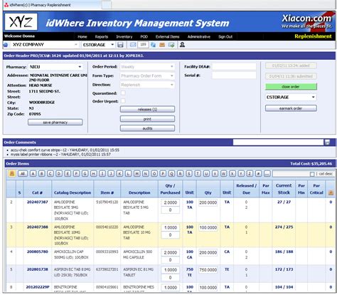 This program is an interactive inventory manager. xiacon.com | idWhere® Inventory Management System