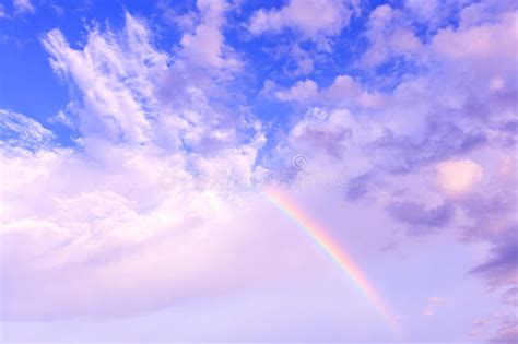 Rainbow And Blue Sky Natural Phenomenon Stock Image Image Of Autumn