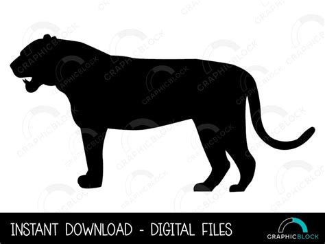 Tiger Silhouette Svg Black Tiger Png Wild Cat Vector Cricut Cut File