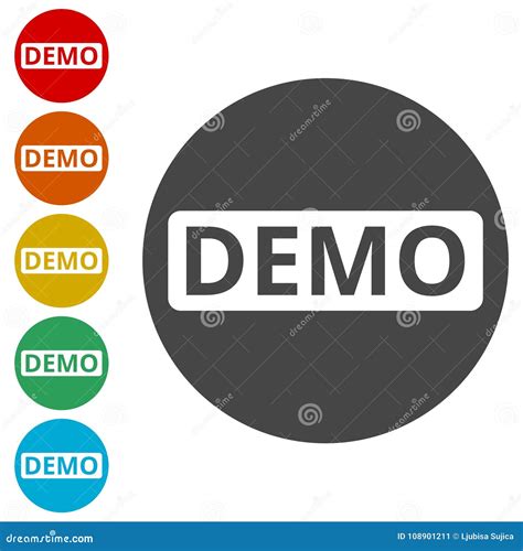 Demo Sign Simple Vector Icon Set Stock Vector Illustration Of Badge