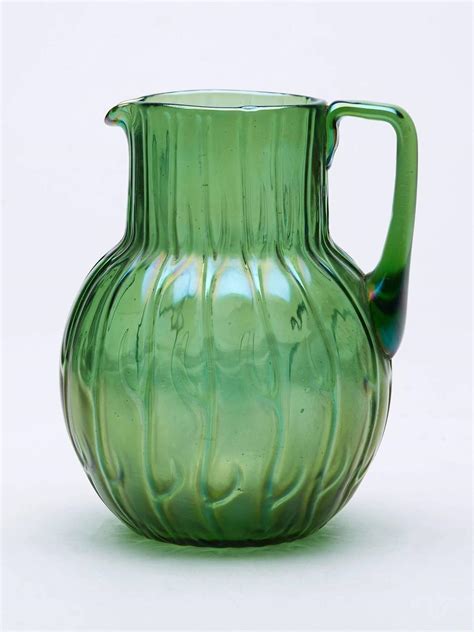 Loetz Art Nouveau Neptun Iridescent Green Glass Jug Circa 1900 For Sale At 1stdibs