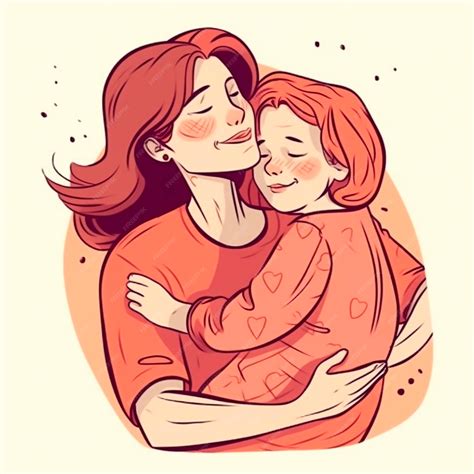 Premium Ai Image Illustration Of A Mother Hugging Her Daughter