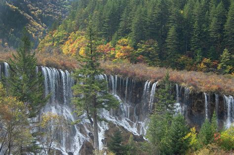 Chinas Jiuzhaigou National Parks Nuorilang Waterfalls Photograph By