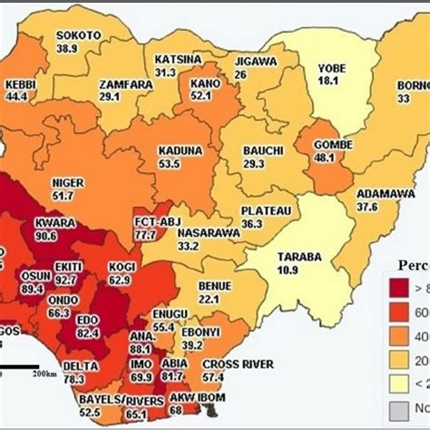 Population Density Of The Different States In Nigeria Source Of Data Download Scientific