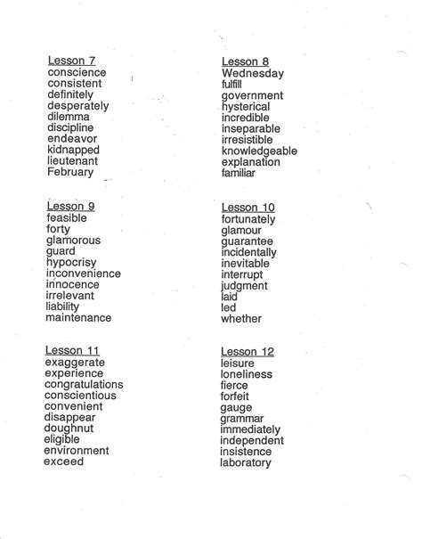 10th Grade Spelling List Pt 2 Grade Spelling 10th Grade Spelling