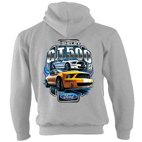 Ford Mustang Carroll Shelby Zip Hoodie Jacket Classic Gt500 American