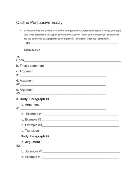 How To Essay Outline Template English Composition 1