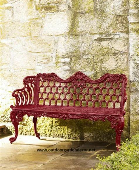 French Victorian Cast Aluminum Long Colonial Garden Bench Antique
