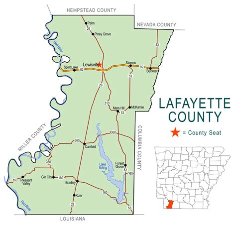 Lafayette County Map Encyclopedia Of Arkansas