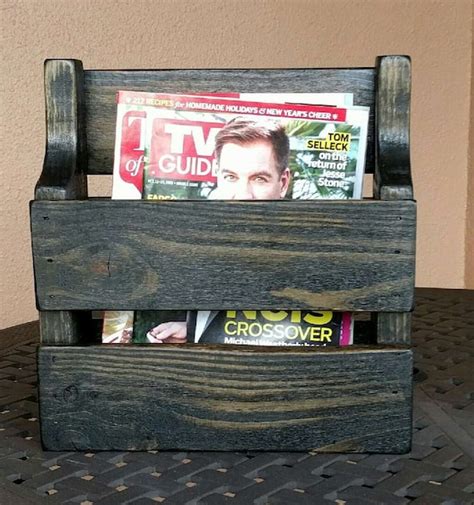 Rustic Magazine Rack Made From Reclaimed And Repurposed Pallet