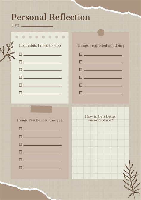 Self Reflective Journal Free Schedule And Planner Template Piktochart