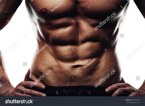 Male Fitness Model Naked Torso Showing Foto De Stock Shutterstock