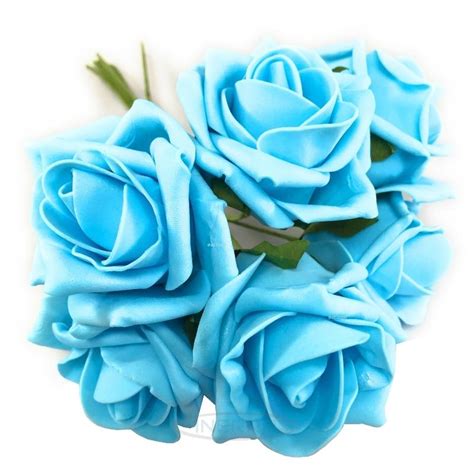 Baby Blue Colourfast Foam Roses Artificial Flowers
