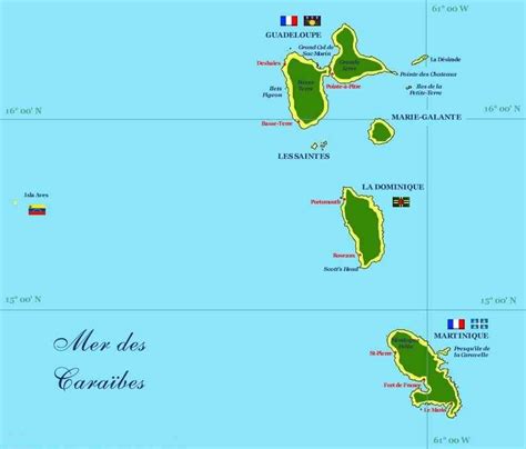 Guadeloupe Martinique Voyage Carte Plan