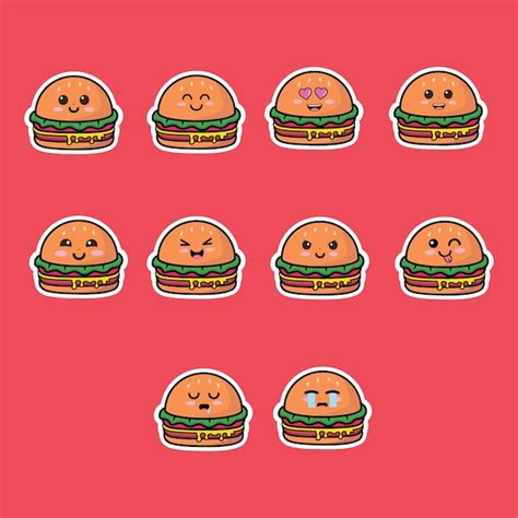 Premium Vector Burger Cute Vector Icon Design