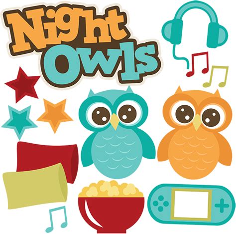 Night Owls Svg Files Sleepover Svg Files Popcorn Svg File Pillow Svgs