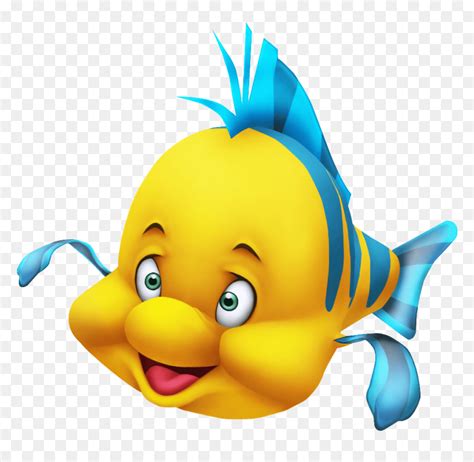 Little Mermaid Flounder Close Up Transparent Png Yellow Fish Little