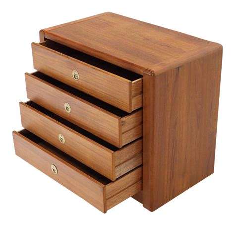 1970s danish mid century modern teak 4 drawer bachelor chest of drawer chairish