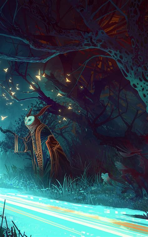 Download 1200x1920 Fantasy Landscape Owl Magical