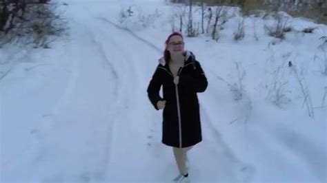 Walking Naked Outside In The Snow Scrolller