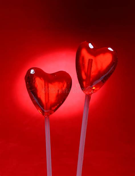 Two Heart Shaped Lollipops For Valentine Stock Photo Image 1630186