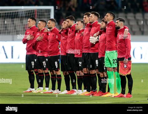 Albanian National Team During The Fifa World Cup Qualifiers Qatar 2022 Football Match Between
