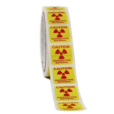 140065 Caution Radioactive Material Labels 1 X 1 Inch 1000 Labels